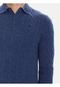 Polo Ralph Lauren Sweter 710974165003 Granatowy Regular Fit. Typ kołnierza: polo. Kolor: niebieski. Materiał: wełna #7