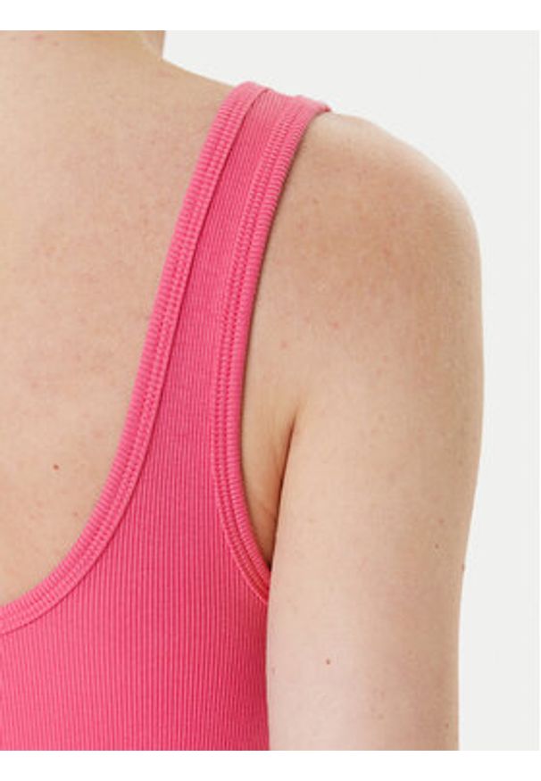 Guess Jeans Top W5YP35 KA0H1 Różowy Regular Fit. Kolor: różowy. Materiał: bawełna