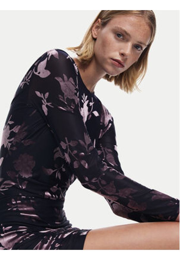 Desigual Sukienka koktajlowa Medora 25WWVK27 Czarny Slim Fit. Kolor: czarny. Materiał: syntetyk. Styl: wizytowy