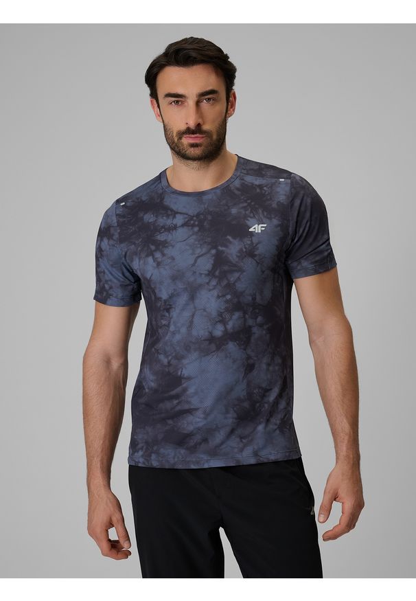 4f - 4F Koszulka treningowa regular szybkoschnąca męska - czarna M. Kolor: czarny. Materiał: materiał, włókno. Sport: fitness