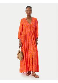 LOLA CASADEMUNT Sukienka letnia LS2616079 Pomarańczowy Relaxed Fit. Kolor: pomarańczowy. Materiał: wiskoza. Sezon: lato #5