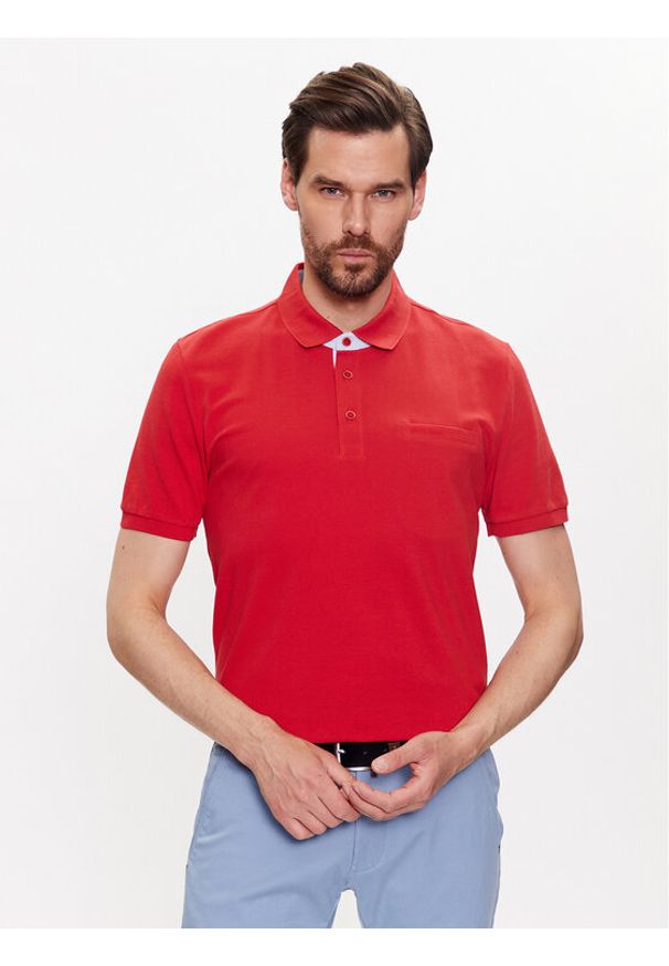 Pierre Cardin Polo 20504/000/2030 Czerwony Regular Fit. Typ kołnierza: polo. Kolor: czerwony. Materiał: bawełna