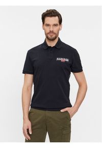 Napapijri Polo E-Aylmer NP0A4HTN Czarny Regular Fit. Typ kołnierza: polo. Kolor: czarny. Materiał: bawełna