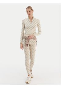 Guess Bluza V5BP08 K2000 Beżowy Slim Fit. Kolor: beżowy. Materiał: syntetyk #3