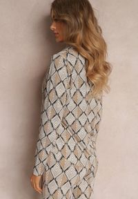 Renee - Beżowa Koszula Zdobiona Ornamentalnym Wzorem Ziacahe. Kolor: beżowy. Długość rękawa: długi rękaw. Długość: długie. Wzór: aplikacja #4