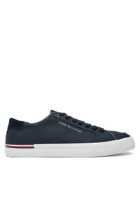 TOMMY HILFIGER - Tommy Hilfiger Tenisówki Core Corporate Vulc Canvas FM0FM05398 Granatowy. Kolor: niebieski. Materiał: materiał