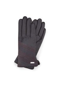 Wittchen - Damskie rękawiczki skórzane ze skośnymi przeszyciami. Kolor: czarny. Materiał: skóra. Styl: klasyczny #1
