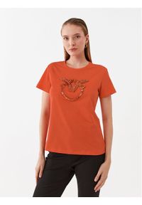 Pinko T-Shirt Quentin 100535 A15D Pomarańczowy Regular Fit. Kolor: pomarańczowy. Materiał: bawełna