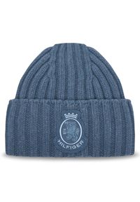 TOMMY HILFIGER - Tommy Hilfiger Czapka Th Crest Fluffy AW0AW18210 Niebieski. Kolor: niebieski. Materiał: wełna #1