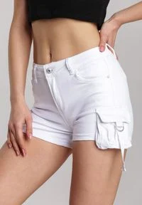 Renee - Białe Szorty Kimodelia. Stan: podwyższony. Kolor: biały. Materiał: jeans. Styl: sportowy