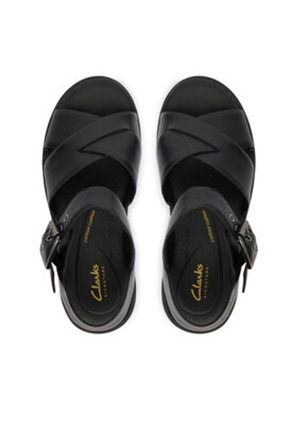 Clarks Sandały Orinoco3 Cross 26186091 Czarny. Kolor: czarny. Materiał: skóra