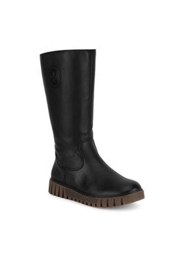 Rieker Kozaki Y3462-00 Czarny. Kolor: czarny. Materiał: skóra