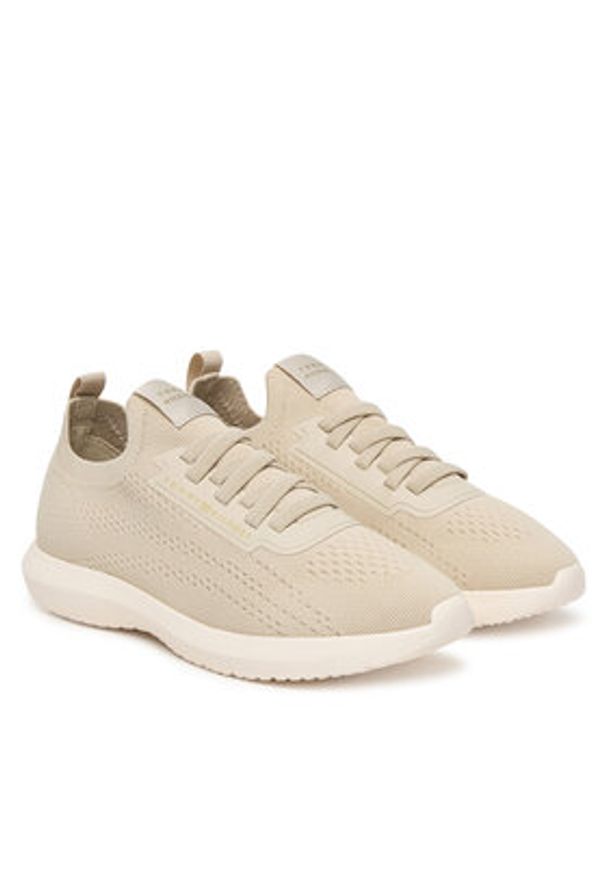 TOMMY HILFIGER - Tommy Hilfiger Sneakersy Th Knit Extralight Runner FW0FW09112 Beżowy. Kolor: beżowy. Materiał: materiał