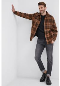 Sisley Sweter z domieszką wełny męski kolor czarny. Okazja: na co dzień. Kolor: czarny. Materiał: wełna. Długość rękawa: długi rękaw. Długość: długie. Styl: casual #3