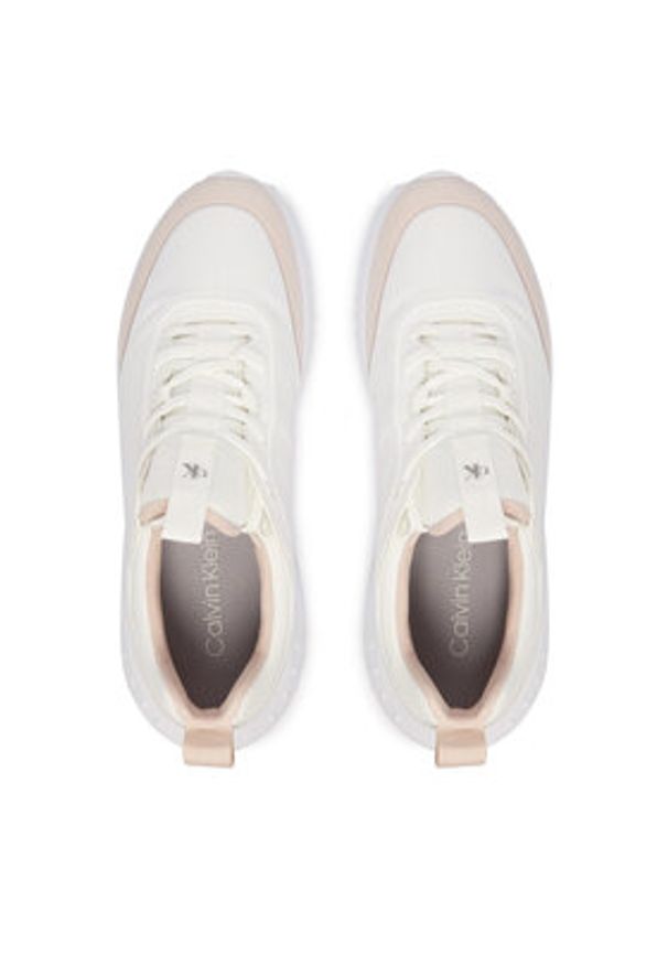 Calvin Klein Jeans Sneakersy Eva Runner Laceup Sock Mat Mix YW0YW02064 Biały. Kolor: biały. Materiał: materiał