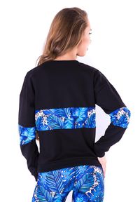 2SkIN - Bluza sportowa na fitness damska 2skin Logo Tropicana Czarna. Kolor: czarny. Materiał: elastan, bawełna. Sport: fitness