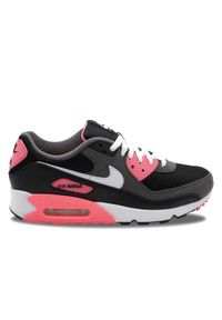 Buty do chodzenia męskie Nike Air Max 90. Zapięcie: sznurówki. Kolor: wielokolorowy, różowy, czarny, szary. Materiał: materiał, syntetyk, tkanina. Szerokość cholewki: normalna. Model: Nike Air Max 90, Nike Air Max. Sport: turystyka piesza