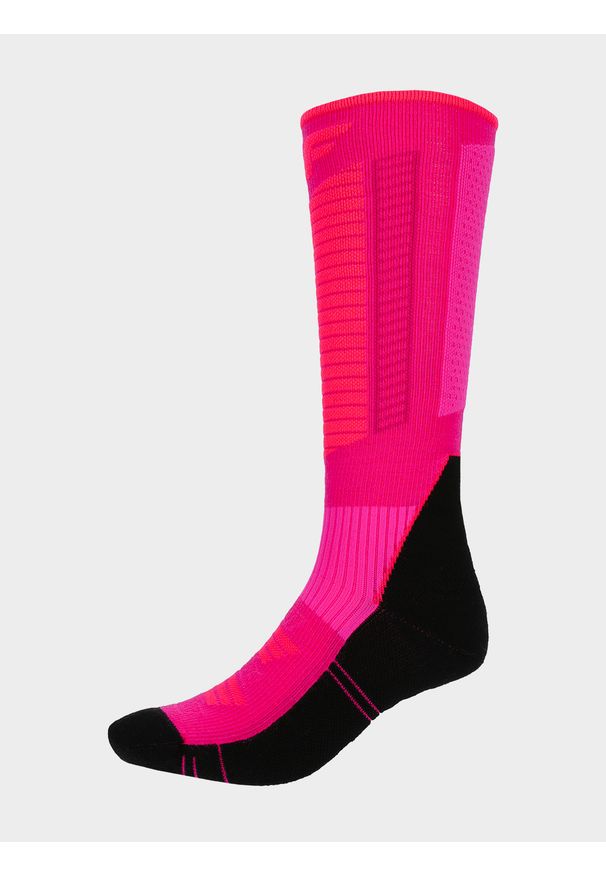 4f - Skarpety narciarskie damskie. Kolor: różowy. Materiał: wełna, włókno. Sport: narciarstwo