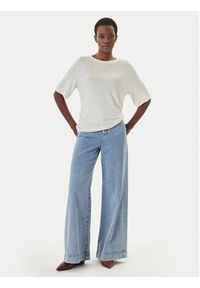 BOSS T-Shirt C_Emma 50556387 Beżowy Regular Fit. Kolor: beżowy. Materiał: len #4