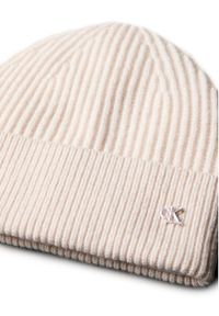 Calvin Klein Czapka Ck Metal Wool Beanie LV04D8032G Écru. Materiał: wełna, materiał #3