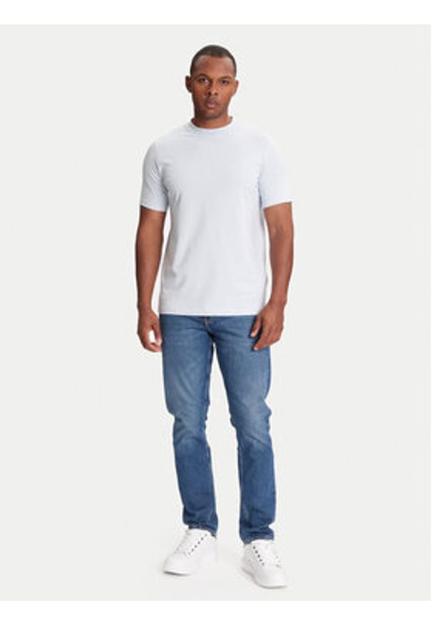 Karl Lagerfeld - KARL LAGERFELD T-Shirt 755750 553221 Biały Regular Fit. Typ kołnierza: dekolt w karo. Kolor: biały. Materiał: bawełna