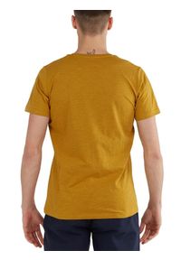 FUNDANGO - T-shirt męski Fundango Jaggy Strukturyzowany krótki rękaw. Kolor: żółty. Długość rękawa: krótki rękaw. Długość: krótkie