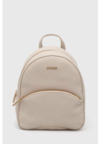 Liu Jo plecak damski kolor beżowy duży gładki. Kolor: beżowy. Wzór: gładki #1
