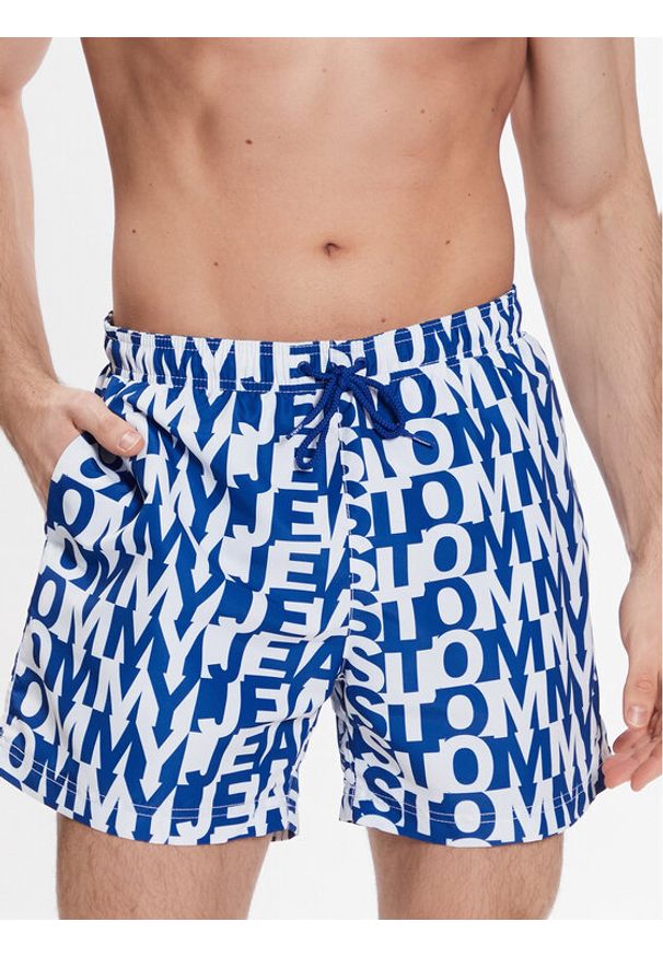 Tommy Jeans Szorty kąpielowe UM0UM02759 Niebieski Slim Fit. Kolor: niebieski. Materiał: syntetyk