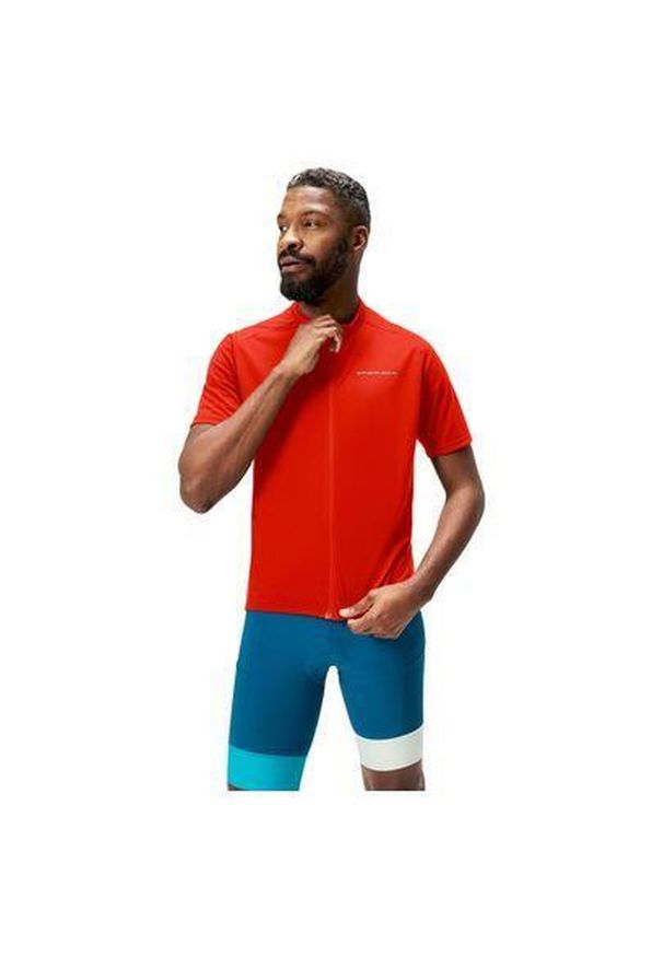 ENDURA - Koszulka rowerowa męska Endura Loop Zipped. Kolor: czerwony. Sport: kolarstwo