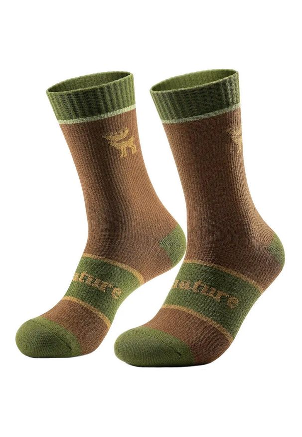 ROCKBROS - Skarpety sportowe dla dorosłych wodoodporne z membraną Qunature QN920 zimowe. Kolor: brązowy. Sport: narciarstwo