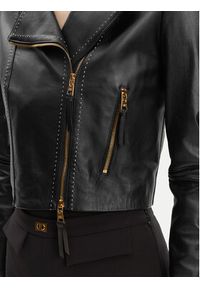 Elisabetta Franchi Kurtka skórzana GD-47Z-51E2-V1200 Czarny Regular Fit. Kolor: czarny. Materiał: skóra #6