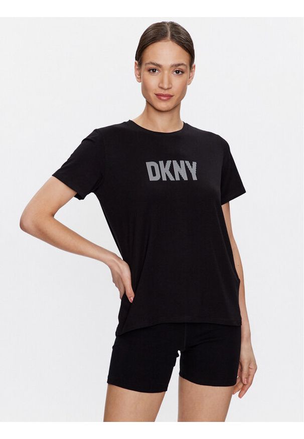 DKNY Sport T-Shirt DP2T6749 Czarny Classic Fit. Kolor: czarny. Materiał: bawełna. Styl: sportowy