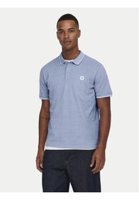 Only & Sons Polo Fletcher 22024827 Błękitny Regular Fit. Typ kołnierza: polo. Kolor: niebieski. Materiał: bawełna