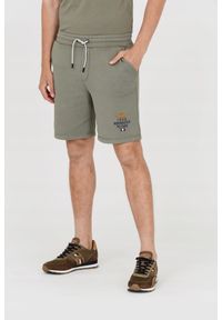 Aeronautica Militare - AERONAUTICA MILITARE Bermudy zielone męskie, Rozmiar XXL. Kolor: zielony. Materiał: bawełna, dresówka. Wzór: haft #4