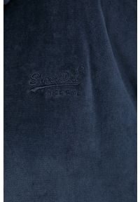 Superdry bluza damska kolor granatowy z kapturem gładka. Typ kołnierza: kaptur. Kolor: niebieski. Materiał: włókno, materiał. Wzór: gładki #5