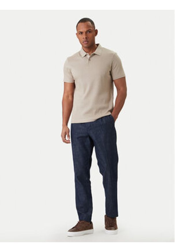 JOOP! Polo Jorge 30101934 Beżowy Slim Fit. Typ kołnierza: polo. Kolor: beżowy. Materiał: bawełna