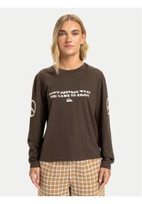 Quiksilver Bluzka Standard EQWZT03200 Brązowy Regular Fit. Kolor: brązowy. Materiał: bawełna #1