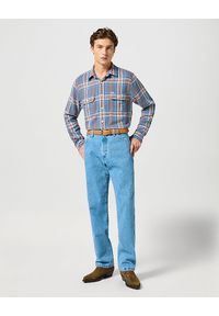 Wrangler - WRANGLER MĘSKI PASEK SKÓRZANY BOMBATO BELT DARK COGNAC 112358067 PREMIUM W0CL014422. Materiał: skóra