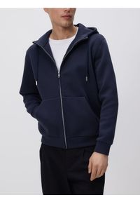 Reserved - Bluza z kapturem - granatowy. Typ kołnierza: kaptur. Kolor: niebieski. Materiał: dzianina, bawełna
