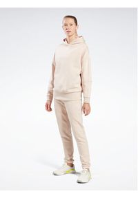 Reebok Spodnie dresowe Fleece IC3502 Beżowy Slim Fit. Kolor: beżowy. Materiał: bawełna, syntetyk #4