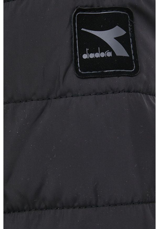 Diadora Kurtka damska kolor czarny przejściowa. Kolor: czarny. Materiał: materiał. Wzór: gładki