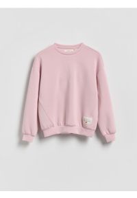 Reserved - Bluza z modalem - pastelowy róż. Kolor: różowy. Materiał: dzianina