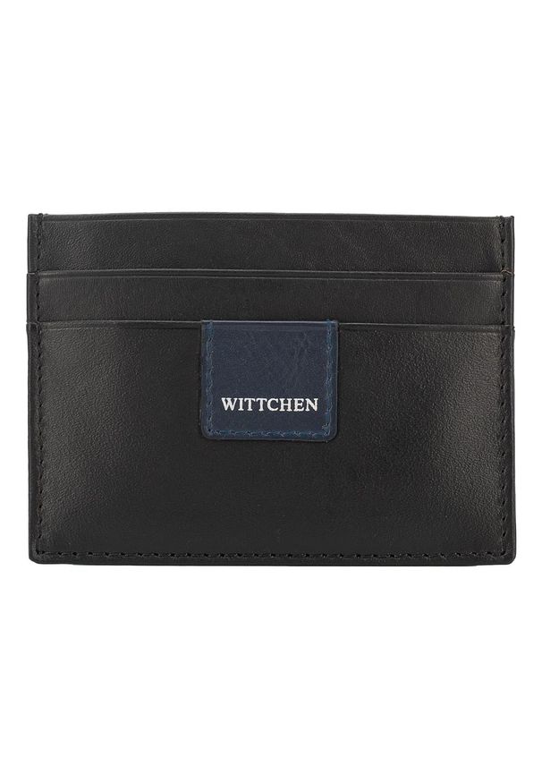 Wittchen - Etui na dokumenty skórzane z naszywką z logo. Kolor: wielokolorowy, niebieski, czarny. Materiał: skóra. Wzór: aplikacja