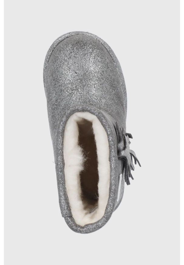 EMU Australia - Emu Australia Buty dziecięce Brumby Metallic Tassel kolor szary. Nosek buta: okrągły. Kolor: szary. Materiał: guma. Szerokość cholewki: normalna
