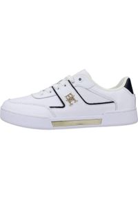 TOMMY HILFIGER - Tenisówki Tommy Hilfiger Model Th Prep Court Kolor Biały. Kolor: biały. Materiał: skóra, tkanina