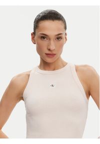 Calvin Klein Jeans Top J20J225302 Różowy Slim Fit. Kolor: różowy. Materiał: bawełna #3