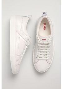 Hugo - Buty skórzane Mayfair LaceSneakerC. Nosek buta: okrągły. Zapięcie: sznurówki. Kolor: biały. Materiał: skóra