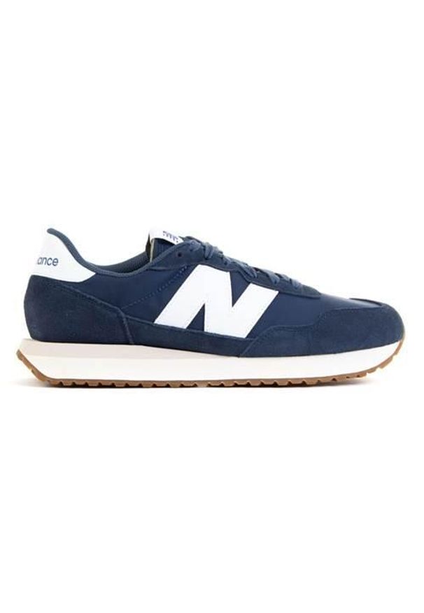 Buty do chodzenia męskie New Balance 237. Zapięcie: sznurówki. Kolor: niebieski, wielokolorowy. Materiał: skóra, syntetyk, tkanina, materiał. Szerokość cholewki: normalna. Sport: turystyka piesza