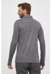 BOSS longsleeve wełniany kolor szary gładki. Kolor: szary. Materiał: wełna. Długość rękawa: długi rękaw. Długość: krótkie. Wzór: gładki #3