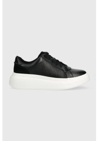 Ugg - UGG sneakersy skórzane Scape Lace kolor czarny 1130763. Nosek buta: okrągły. Kolor: czarny. Materiał: skóra. Obcas: na platformie #1